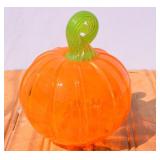 Hand Blown Artist Signed Glass Pumpkin (Corning