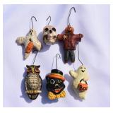 6 pc Salem Collection Halloween Tree Ornaments