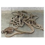 Heavy Duty Rope w/ Pulley - approximately 20ft