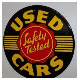 Oldsmobile Safety Tested Used Cars Embossed Tin