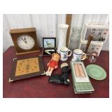 End of consignment menagerie -clocks, vases,