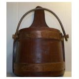 Primitive Staved Wood Firkin Sugar Bucket Wall