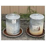 2 Galvanized Chicken Waterer