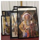 8 Native American Indian puzzles framed