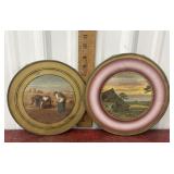 2 Chimney Flue Covers "The Gleaners" & Farm