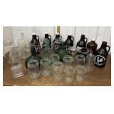 Glass bottles, jars