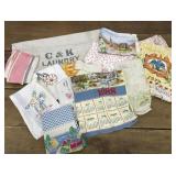 Vintage hand towels, and fabric.
