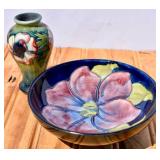 Vintage Moorcroft Small Pottery Bowl & Vase. Chip