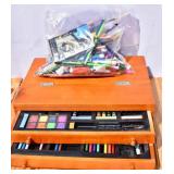 Wood Art Kit-Desk. Ziploc bag of paints/pencils,