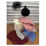 Vintage scarves, hats & Flowered Storage Box.