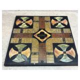 Marble on Board Parcheesi Game Board 22/22- as is