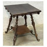 Mahogany Claw-n-Ball Plant Stand w/ serpents