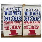 2 Newark Valley NY "Wild West and Circus" signed