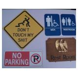 Business Signs 2 Metal 2 Plastic Restroom w/