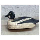 T. Jones Early Black&White Wooden Decoy