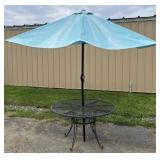 Mesh Patio Table w/ Umbrella 48/28 (blue)