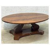Crotch Mahogany Empire oval Coffee Table 54/36/20