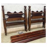 Pair Early twin Poster Beds w/ hardware 37/74