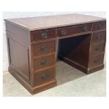 Double Pedestal Leather Top Desk 48/28/30