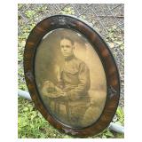 Military portrait in bubble glass military frame
