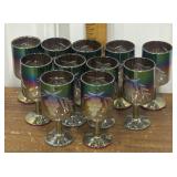 Iridescent lysteri art glass goblets- 11