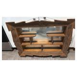 30"x22" Vintage Wooden Mirror Shelf