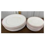 White plates w/ red accent