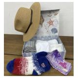 98Vintage Hankies, Scarf by Vera, NY Giants socks,