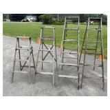 4 Wooden decorative Stepladders