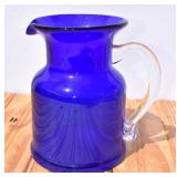 Cobalt Blue Glass Pitcher
