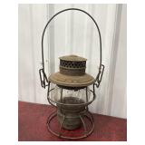 DL&W Railroad lantern - embossed glass