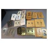 Metal/wood vintage floor plug covers light switch