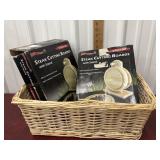 Basket and 2 Steak cutting boards new in box