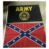2 flags. Approx 3X5 feet each.