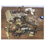 Drawer pulls, hinges, coat hooks etc