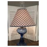 Pretty cobalt blue heart pattern lamp