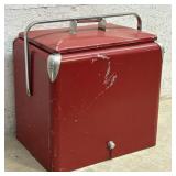 Red Cooler w/ Tray 19/13/17 (galvanized)
