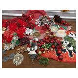 Christmas treasures, ornaments, tree skirts,