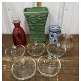 McCoy vase, infuser mug, Liberty Bell bank,