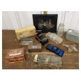Toiletry kit, respirator, Hickory Ridge Farm milk