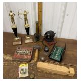 Archery awards, microscope, drafting tools etc