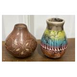 2 Native American signed pottery *small