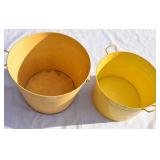 Yellow Metal Planters-Buckets