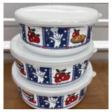 Pillsbury Dough Boy Metal Bowls w/lids