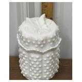 Fenton butterfly hobnail lidded dish
