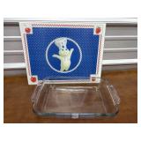 Pillsbury Dough Boy Glass Cutting Board & 8x 11ï¿½