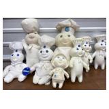Pillsbury Dough Boy dolls, beanies, rubber &