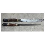 Bone Handle Carving Set (2 piece)