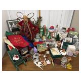 Christmas stockings, ornaments, cookie jar,bells,