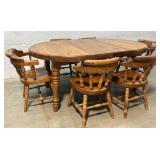 NICE Solid Pine Table w/ 6 Chairs 3ï¿½ Thick Top & 2